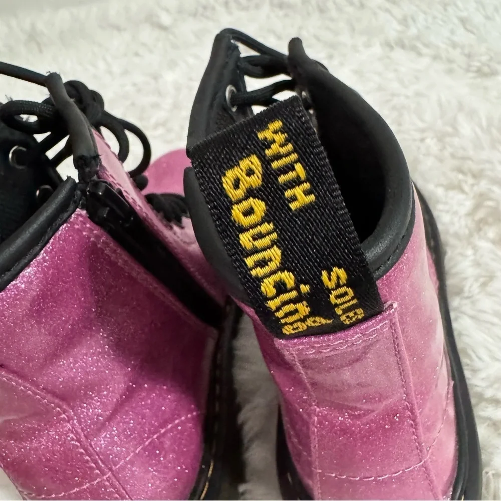 Dr. Martens Pink Patent Leather Combat Boots Size 2